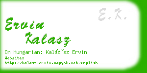 ervin kalasz business card